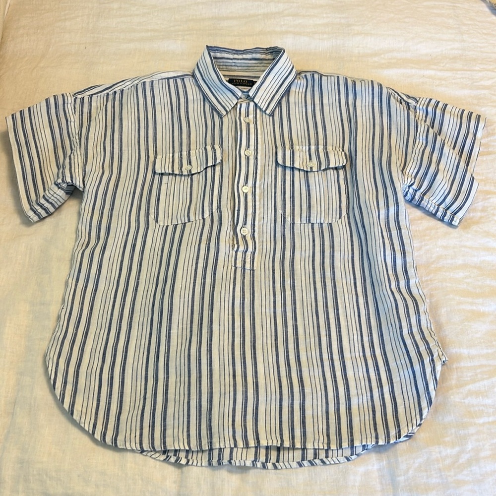 Polo 100% Linen Breezy Striped Shirt